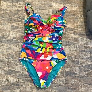 Bleu Rod Beattie floral One-Piece Swimsuit with adjustable straps